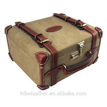 HIBO Classical Canvas and genuine leather ammo case